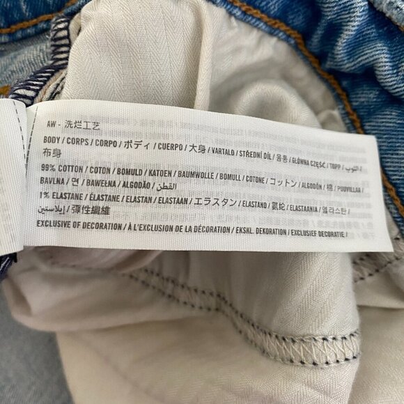 Abercrombie & Fitch Denim The Mom Shorts Size 35/20 High Rise Distressed SS-1508 - Picture 7 of 7